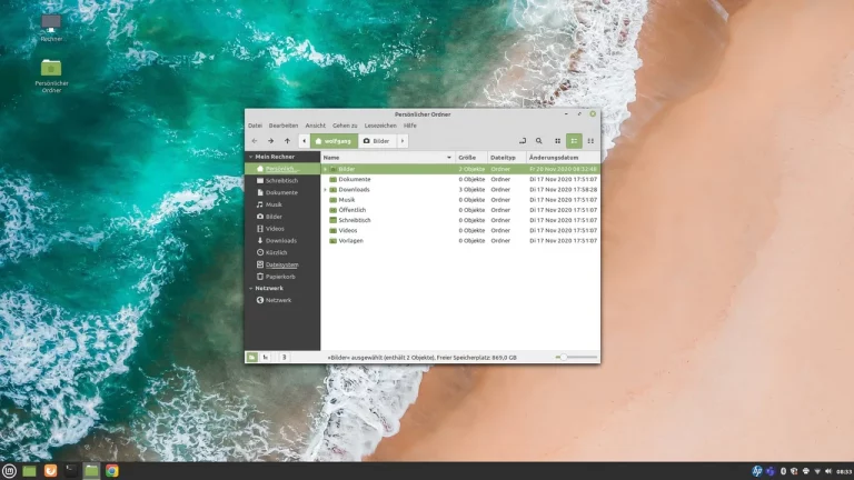 Screenshot Linux persönlicher Ordner